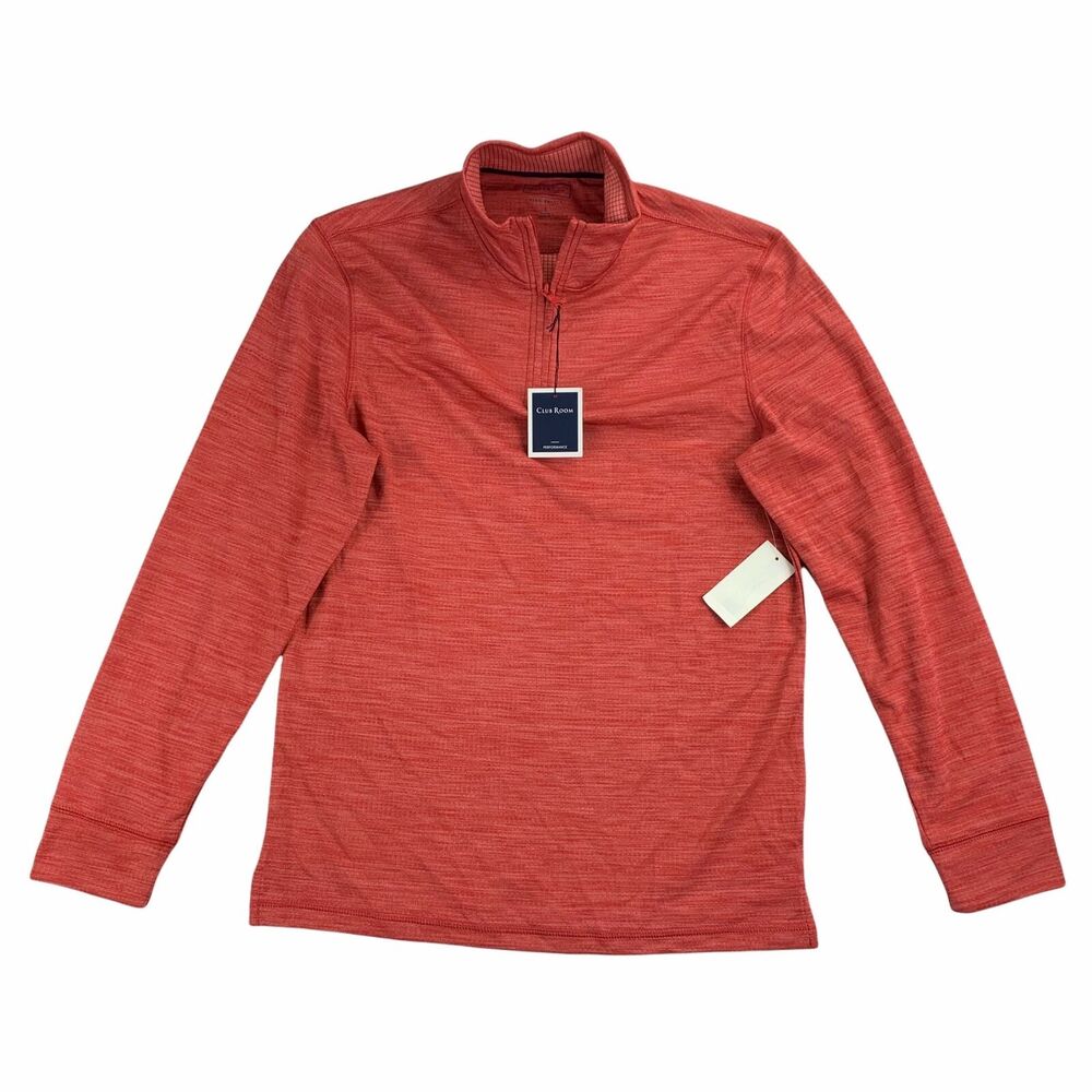 Club Room Mens 1/4-Zip Tech Pullover Sweater Red S